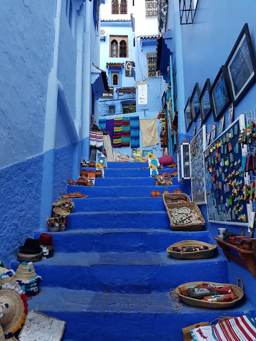 The blue lanes and steps of Chefchaouen, Morocco